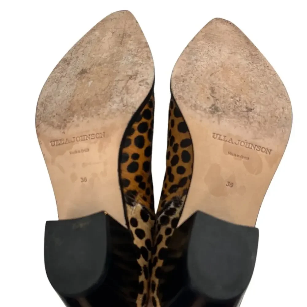 ULLA JOHNSON Lola Ankle Boots - Leopard sz 36